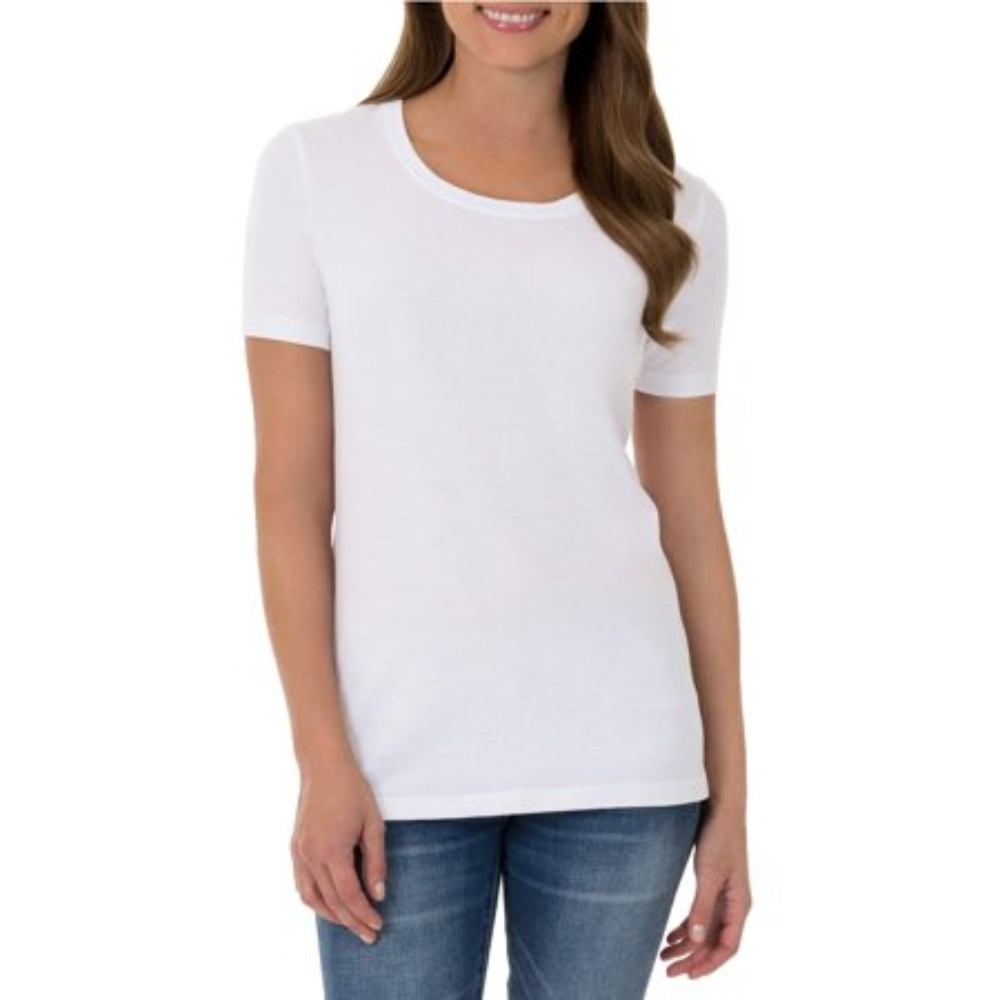 Style & Co White Round White Burnout Tee